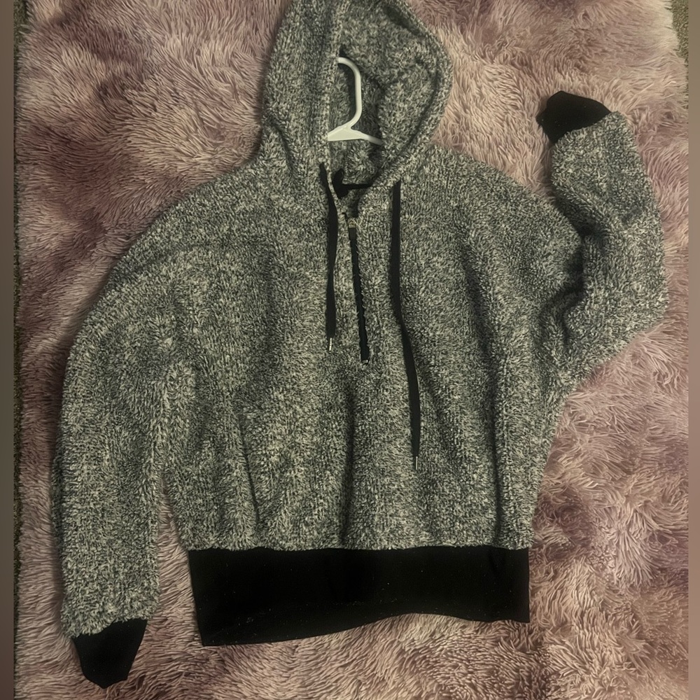 Half Zip Sherpa Hoodie Size M